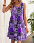 European And American Sleeveless Printed Dress