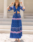 Printed Flutter Sleeve Top and Skirt Set