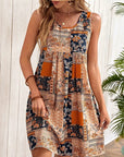 European And American Sleeveless Printed Dress