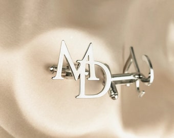 Dainty Name Cufflinks, Customized Initials Cufflinks, Grooms Wedding Gift, Christmas Gift, Custom Logo Cufflinks, Personalized Gift For Him