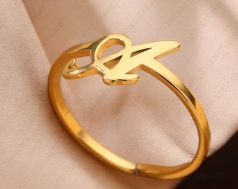 Dainty Initial Ring • Skinny Letter Ring • Custom Initial Ring • Summer Ring • Gift For Her.