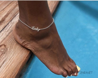 Custom Name Anklet, Personalised Anklet, Name Anklet , Anklets for women, Beach Jewelry, Dainty Anklet, Summer jewellery, Gift for her