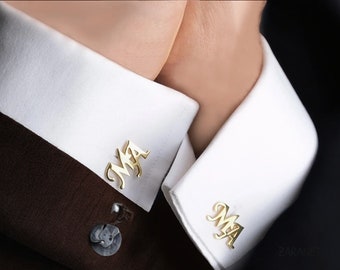 Gift for Him Personalized Cuff Links - Customized Cufflinks - Groom Wedding Cufflinks - Groomsmen gift - Initials Cufflinks