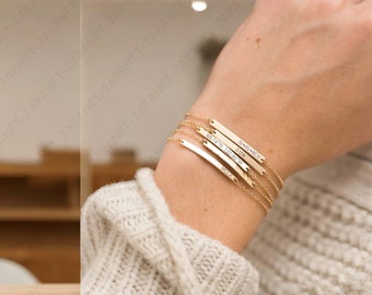 Personalized Engraved Multilayer Bracelet for Women - Stainless Steel Best Friend Jewelry - Custom Name Female Wrist Bracelet.