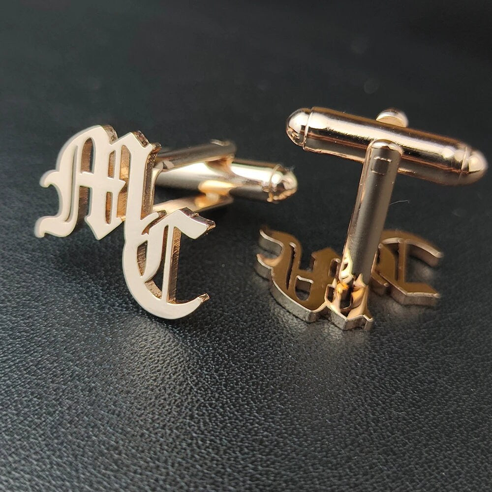 Personalized Name Cufflinks - Customized Cufflinks - Groom Wedding Cufflinks - Groomsmen gift - Initials Cufflinks - Sterling Cufflinks