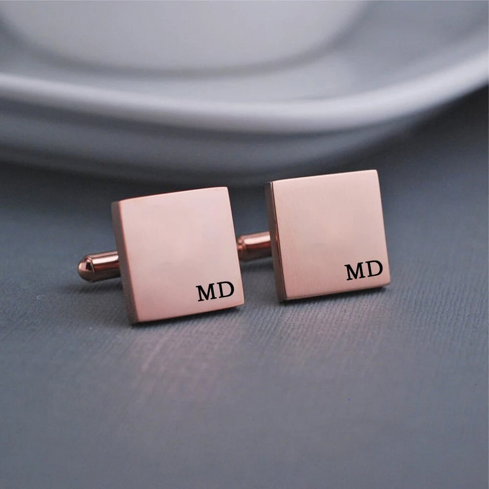 Personalized Gold Name Cufflinks - Customized Cufflinks - Groom Wedding Cufflinks - Groomsmen gift - Initials Cufflinks - Silver Cufflinks
