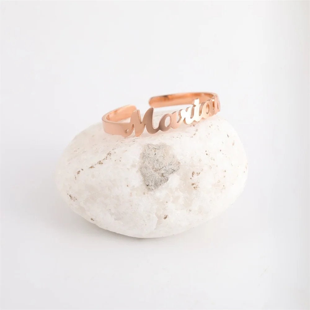 Customized Double Name Ring -Christmas Gift for Her - Two Name Ring in Sterling Silver - Two Name Stackable Ring - Personalized Gift For Mom