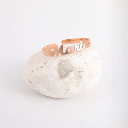 Customized Double Name Ring -Christmas Gift for Her - Two Name Ring in Sterling Silver - Two Name Stackable Ring - Personalized Gift For Mom