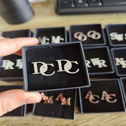 Personalized Name Cufflinks - Customized Cufflinks - Groom Wedding Cufflinks - Groomsmen gift - Initials Cufflinks - Sterling Cufflinks
