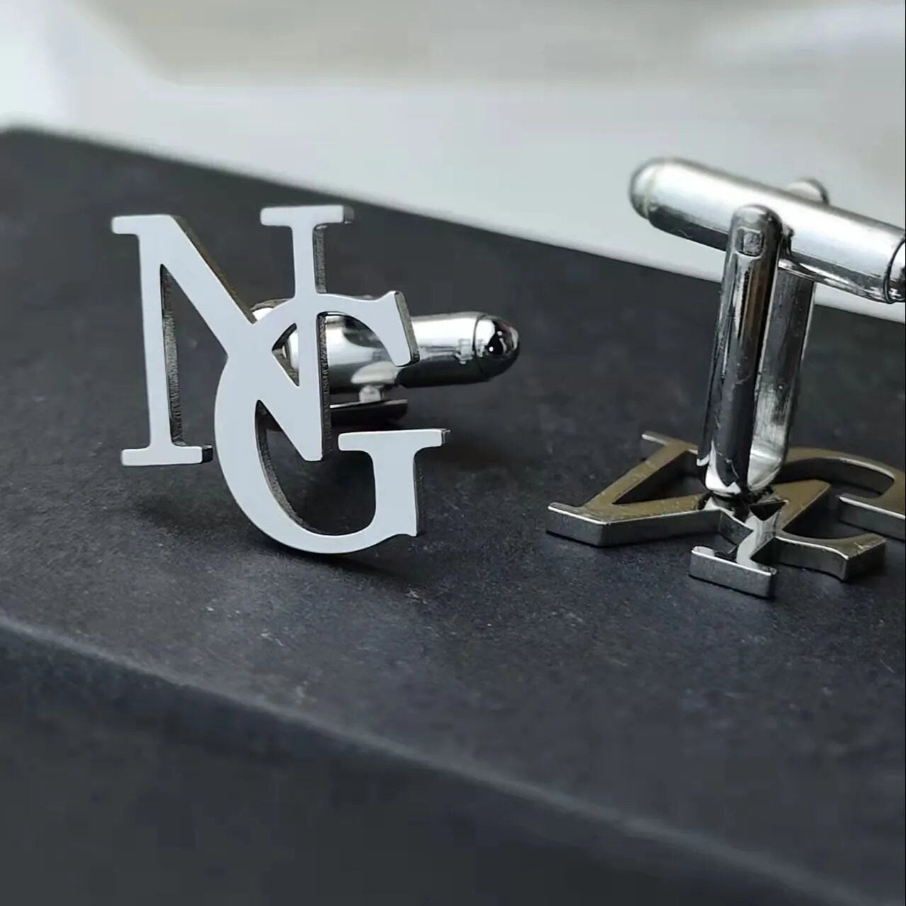 Personalized Name Cufflinks - Customized Cufflinks - Groom Wedding Cufflinks - Groomsmen gift - Initials Cufflinks - Sterling Cufflinks