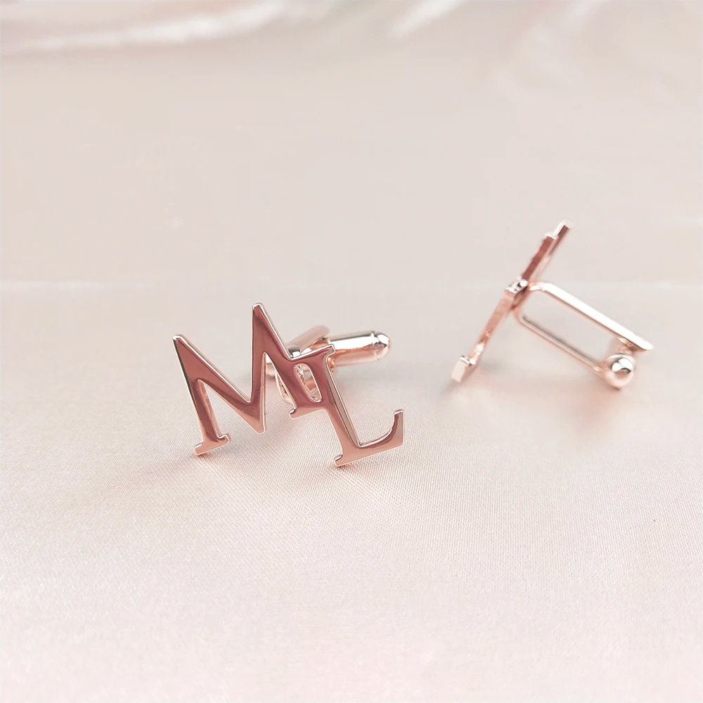 Dainty Name Cufflinks, Customized Initials Cufflinks, Grooms Wedding Gift, Christmas Gift, Custom Logo Cufflinks, Personalized Gift For Him