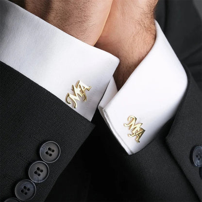 Dainty Name Cufflinks, Customized Initials Cufflinks, Grooms Wedding Gift, Christmas Gift, Custom Logo Cufflinks, Personalized Gift For Him