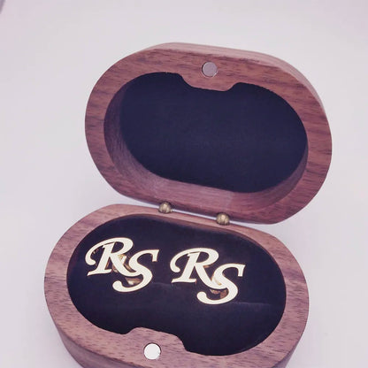 Customized Name Cufflinks, Personalized Initials Cufflinks With Box, Wedding Gift, Custom Logo Cufflinks, Gift For Him, Gift For Husband