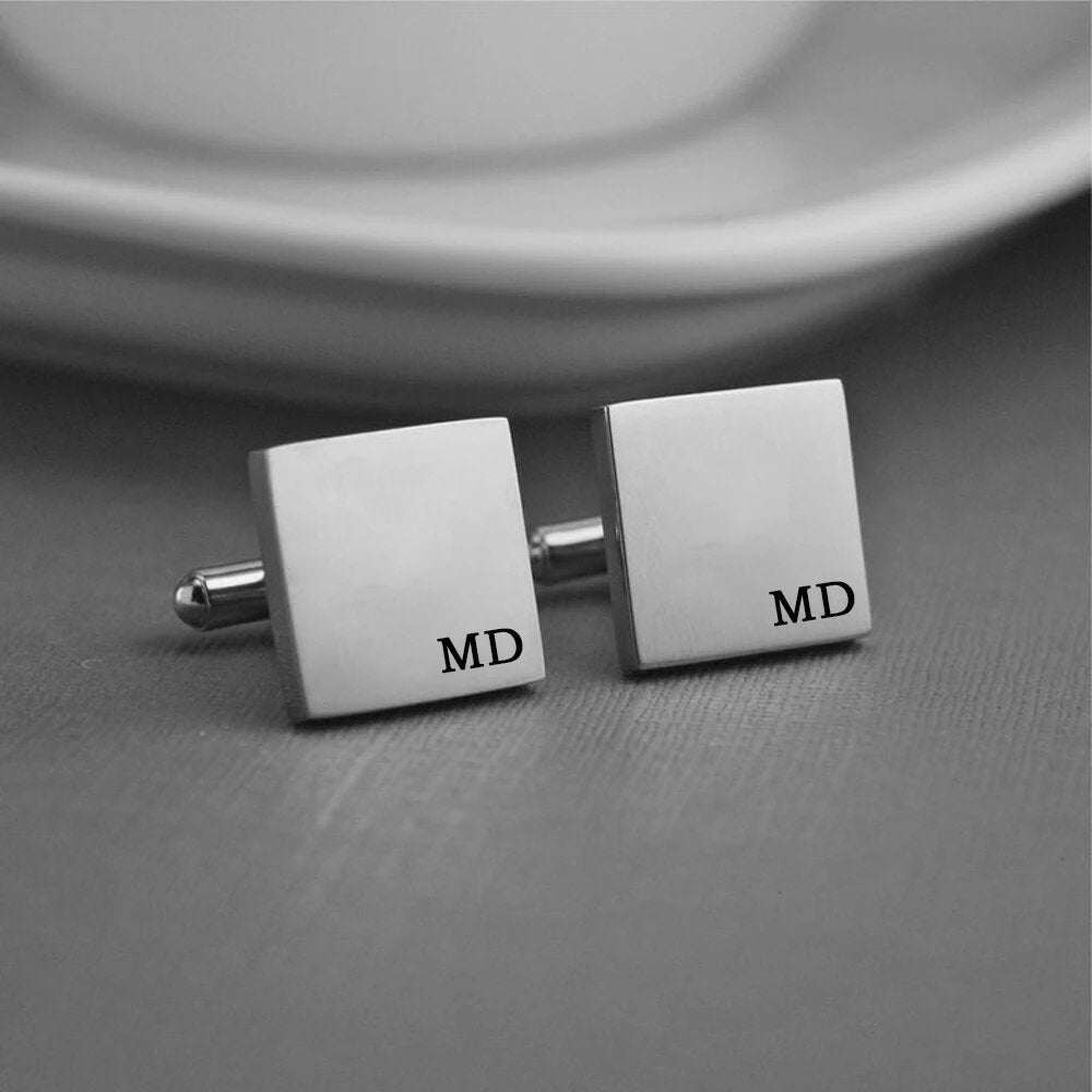 Personalized Gold Name Cufflinks - Customized Cufflinks - Groom Wedding Cufflinks - Groomsmen gift - Initials Cufflinks - Silver Cufflinks