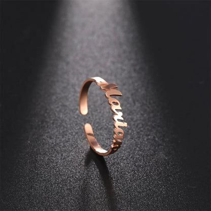 Customized Double Name Ring -Christmas Gift for Her - Two Name Ring in Sterling Silver - Two Name Stackable Ring - Personalized Gift For Mom