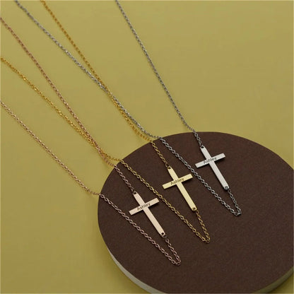 Cross name necklace, Baptism Gift, Personalized Cross Necklace with Name, Christian Gifts for Christening, Minimalist Necklace, Gift For Her