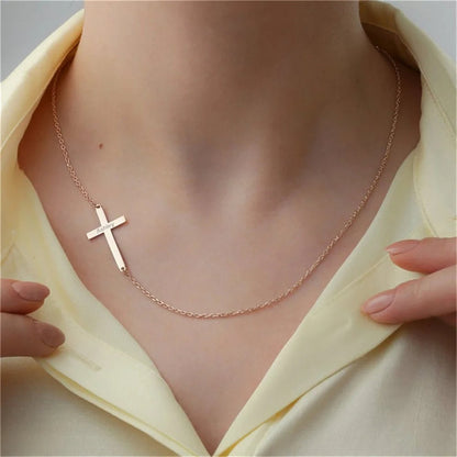 Cross name necklace, Baptism Gift, Personalized Cross Necklace with Name, Christian Gifts for Christening, Minimalist Necklace, Gift For Her