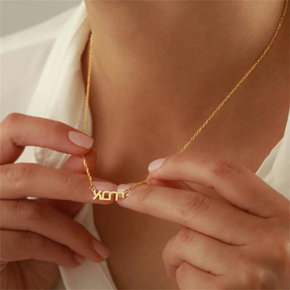 Hebrew Name Necklace • Hebrew Font Necklace • Bat Mitzvah Gift Necklace • Custom Jewish Name Necklace • Gift From Israel • Hebrew Nameplate