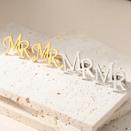 Initials Name Cufflinks - Personalized Cufflinks - Groom Wedding Cufflinks - Groomsmen gift - Initials Cufflinks - Gold Silver Cufflinks.