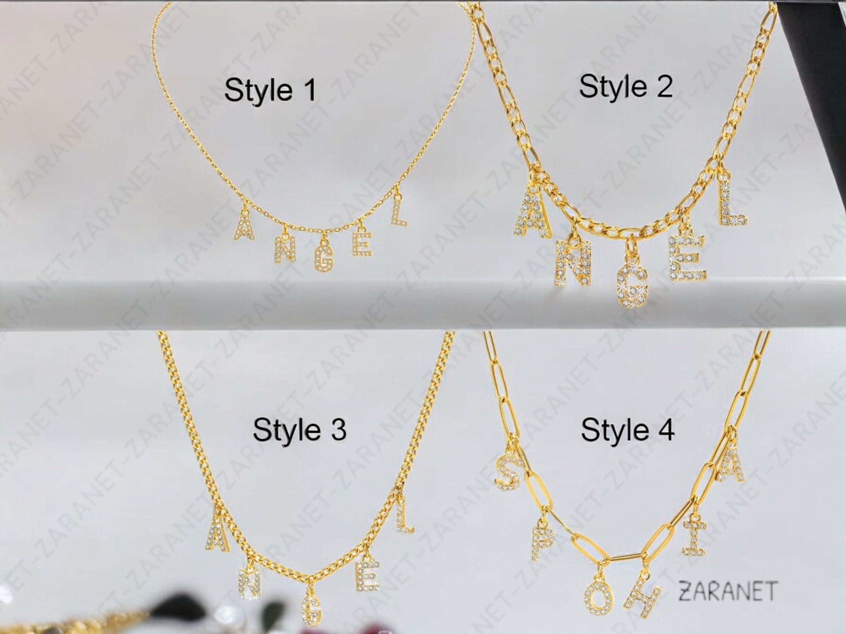 Letter Name Necklace, Dangle Name Necklace, Custom Name Necklace, Silver Name Necklace, Personalized Gifts, Gifts for Her, Best Friend Gift