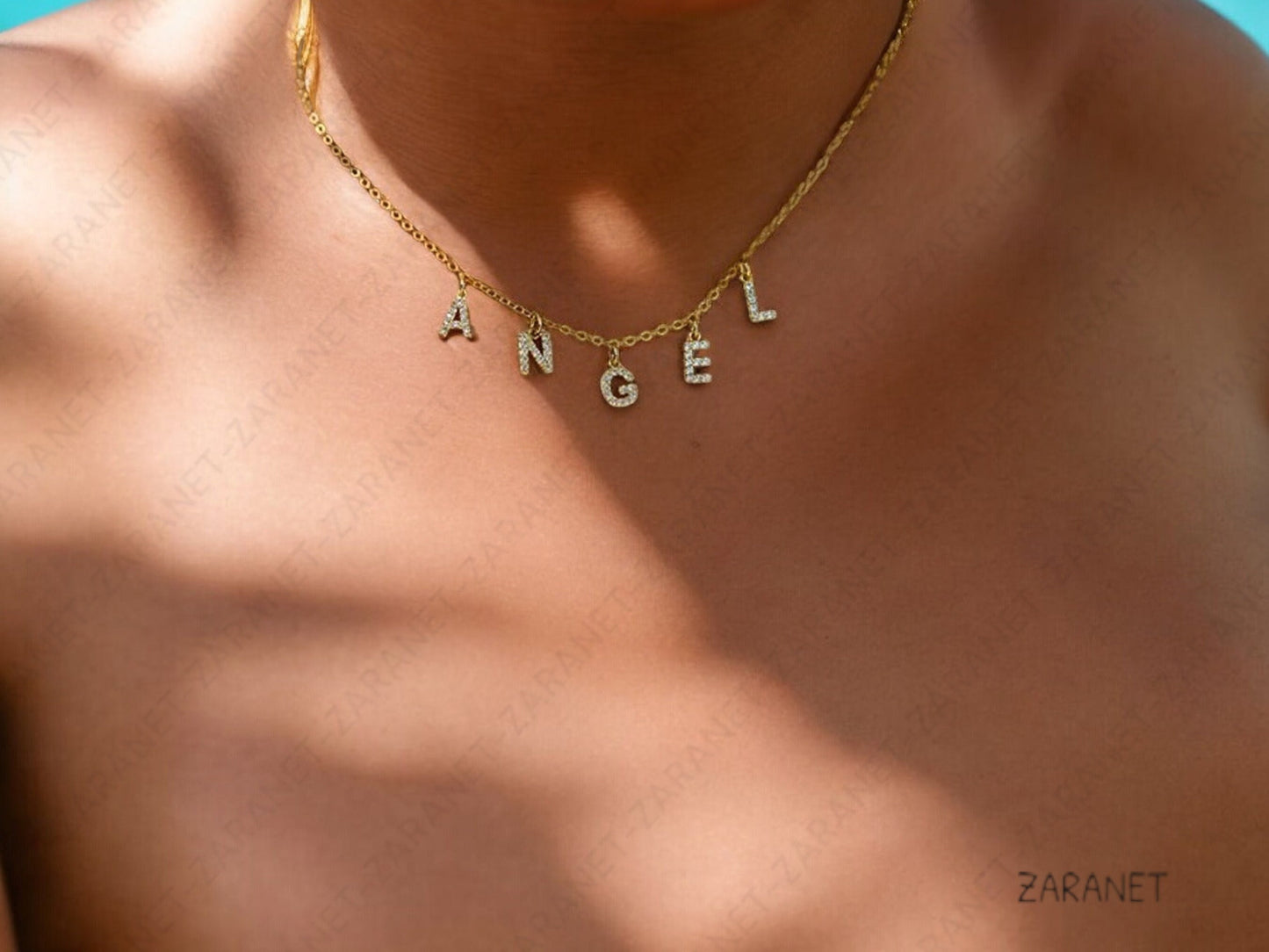 Letter Name Necklace, Dangle Name Necklace, Custom Name Necklace, Silver Name Necklace, Personalized Gifts, Gifts for Her, Best Friend Gift