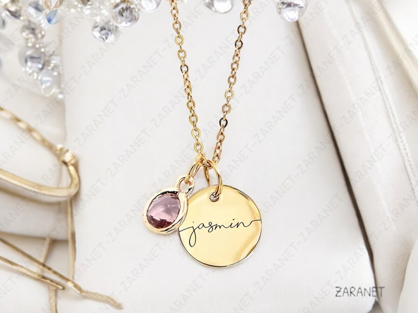 Birthstone Necklace for Women, Personalized Jewelry for Her, Birthday gift for New Mom Jewelry Custom Name Necklace Grandma gift
