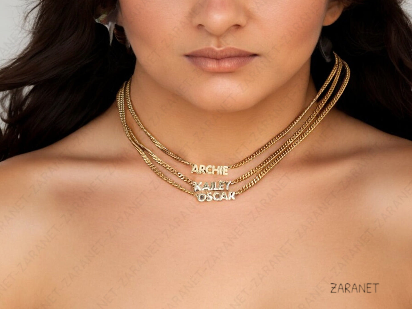 Custom Name Curb Chain Necklace Dainty Personalized Minimal Name Necklace.