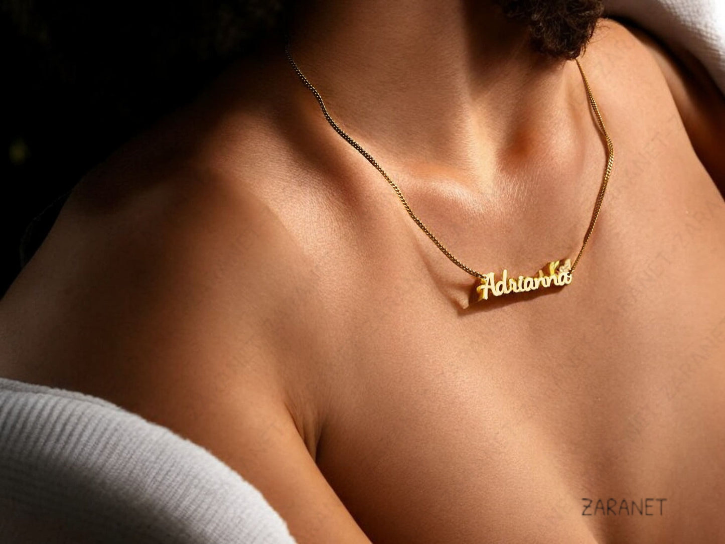 Custom Name Curb Chain Necklace Dainty Personalized Minimal Name Necklace.