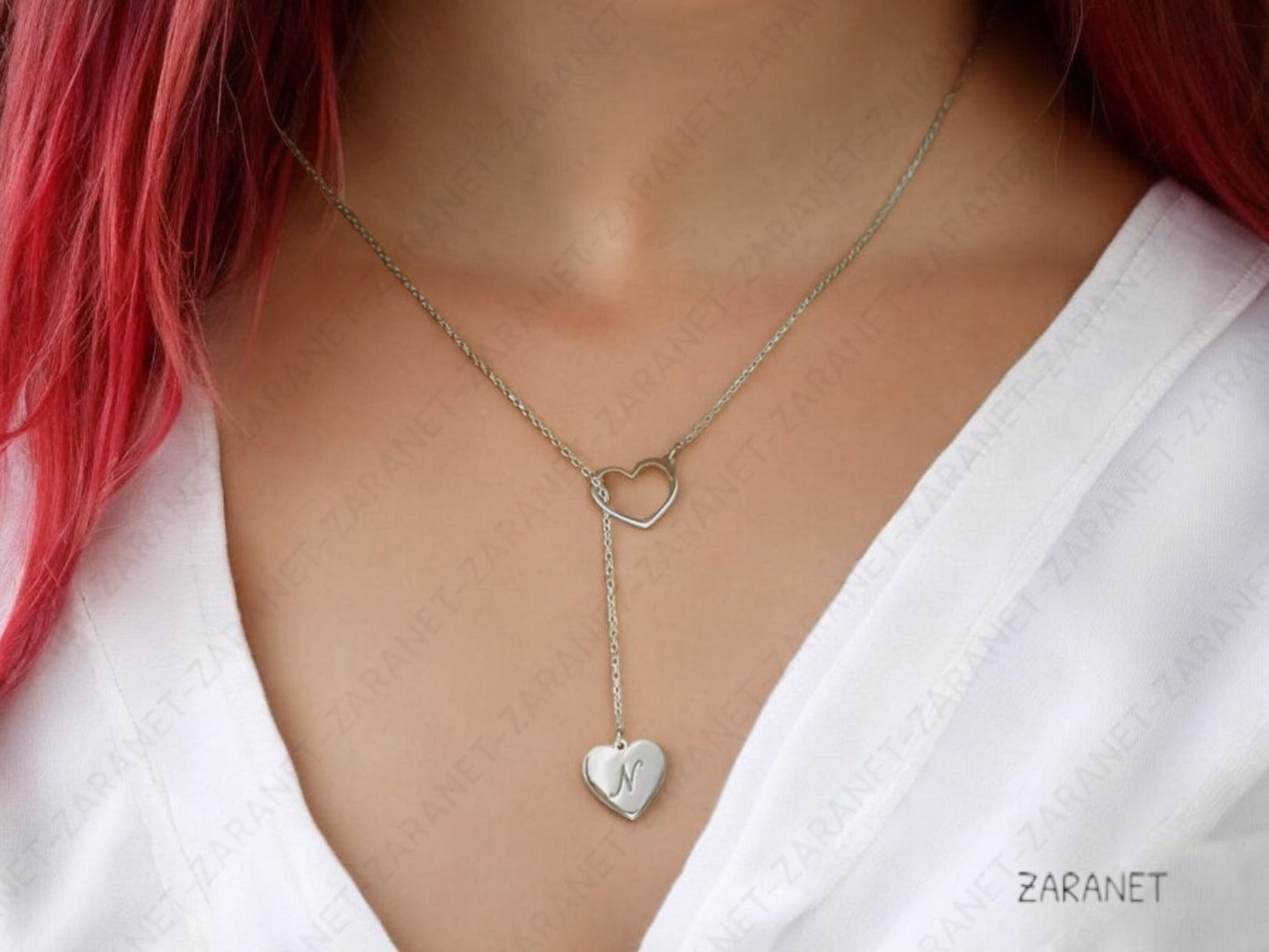 Personalized Necklace with Chain,  Gold. Heart, Gift for her, Birthday, Anniversary, Initial Charm Custom Jewelry.