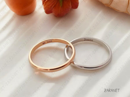 Custom Name Ring - Personalized Thin Ring - Engrave Your Name - Special Gift for Moms - Sweet Valentine's Day Present.