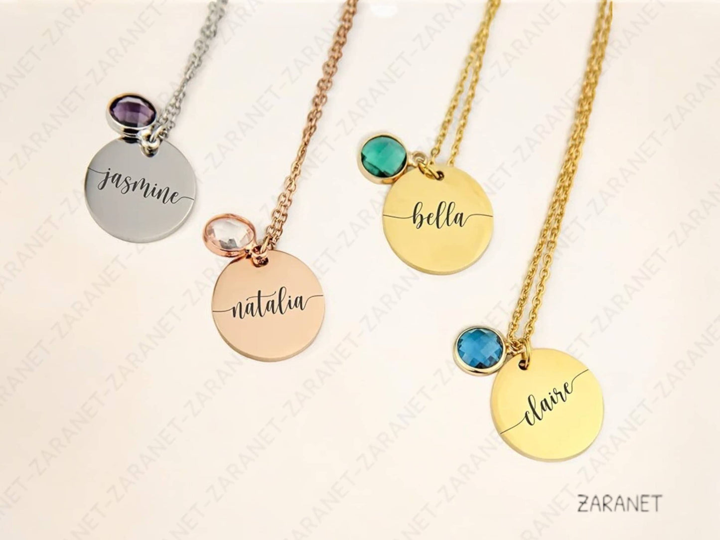 Birthstone Necklace for Women, Personalized Jewelry for Her, Birthday gift for New Mom Jewelry Custom Name Necklace Grandma gift