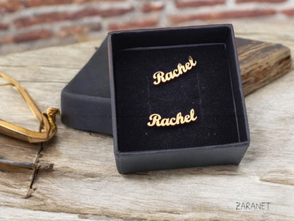 Personalized Name Earrings - Custom Gold & Silver Stainless Steel Studs for Women - Summer Jewelry Gift - Unique Custom Earrings