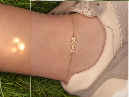 Custom Name Anklet, Personalised Anklet, Name Anklet , Anklets for women, Beach Jewelry, Dainty Anklet, Summer jewellery, Gift for her