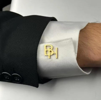 Initials Name Cufflinks - Personalized Cufflinks - Groom Wedding Cufflinks - Groomsmen gift - Initials Cufflinks - Gold Silver Cufflinks.