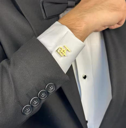 Initials Name Cufflinks - Personalized Cufflinks - Groom Wedding Cufflinks - Groomsmen gift - Initials Cufflinks - Gold Silver Cufflinks.
