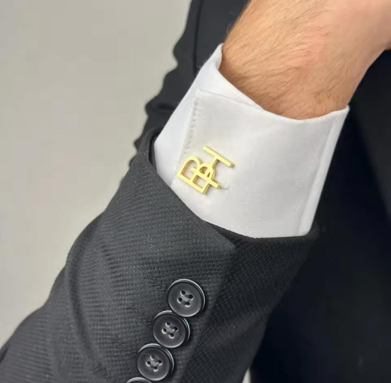 Initials Name Cufflinks - Personalized Cufflinks - Groom Wedding Cufflinks - Groomsmen gift - Initials Cufflinks - Gold Silver Cufflinks.