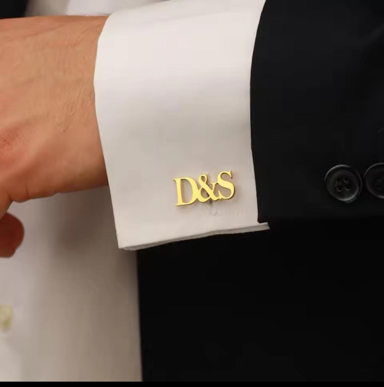 Initials Name Cufflinks - Personalized Cufflinks - Groom Wedding Cufflinks - Groomsmen gift - Initials Cufflinks - Gold Silver Cufflinks.