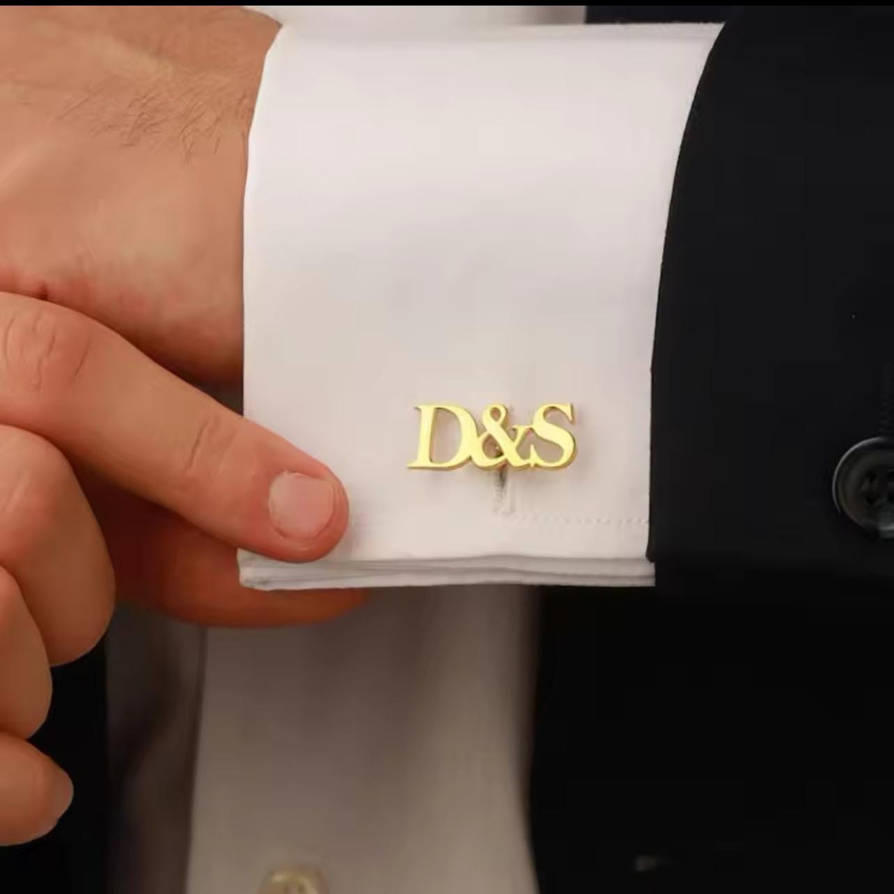 Initials Name Cufflinks - Personalized Cufflinks - Groom Wedding Cufflinks - Groomsmen gift - Initials Cufflinks - Gold Silver Cufflinks.