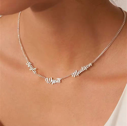 Custom Name Curb Chain Necklace Dainty Personalized Minimal Name Necklace.