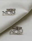 Personalized Hebrew Name Cufflinks - Customized Initial Cufflinks - Groom Wedding Cufflinks - Groomsmen gift - Christmas Gift For Him.