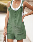 Ladies Daisy Cotton Linen Bib Shorts
