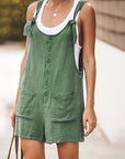 Ladies Daisy Cotton Linen Bib Shorts