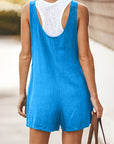 Ladies Daisy Cotton Linen Bib Shorts