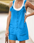Ladies Daisy Cotton Linen Bib Shorts