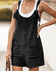 Ladies Daisy Cotton Linen Bib Shorts