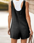 Ladies Daisy Cotton Linen Bib Shorts