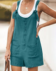 Ladies Daisy Cotton Linen Bib Shorts