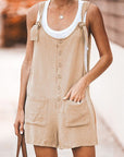 Ladies Daisy Cotton Linen Bib Shorts