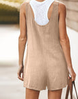 Ladies Daisy Cotton Linen Bib Shorts
