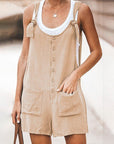Ladies Daisy Cotton Linen Bib Shorts
